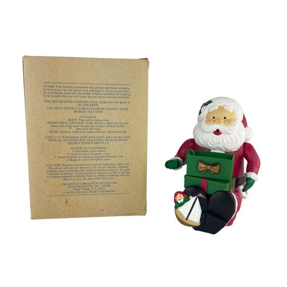 Vintage Avon Gift Collection Bubble Blowing Santa Animated Christmas Decor 1996 - Picture 4 of 11